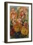 Gladioli in a Blue Vase-Pierre-Auguste Renoir-Framed Premium Giclee Print