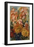 Gladioli in a Blue Vase-Pierre-Auguste Renoir-Framed Premium Giclee Print