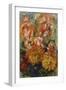 Gladioli in a Blue Vase-Pierre-Auguste Renoir-Framed Premium Giclee Print