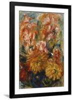 Gladioli in a Blue Vase-Pierre-Auguste Renoir-Framed Giclee Print