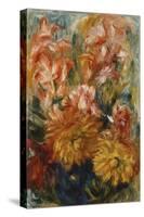 Gladioli in a Blue Vase-Pierre-Auguste Renoir-Stretched Canvas