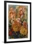 Gladioli in a Blue Vase-Pierre-Auguste Renoir-Framed Premium Giclee Print