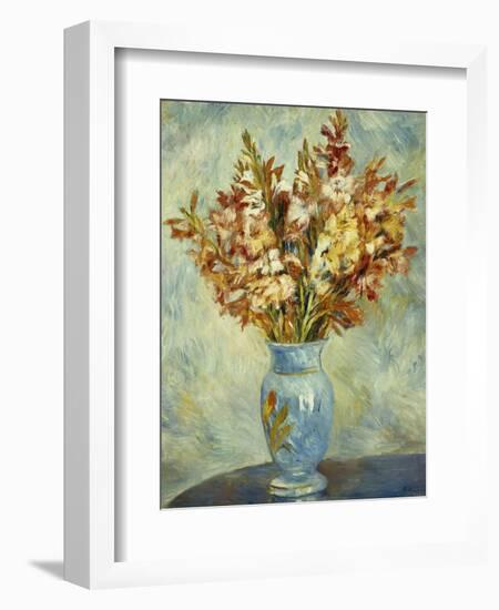 Gladioli in Blue Vase; Glaieuls Au Vase Bleu, 1884-Pierre-Auguste Renoir-Framed Giclee Print