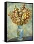 Gladioli in Blue Vase-Pierre-Auguste Renoir-Framed Stretched Canvas