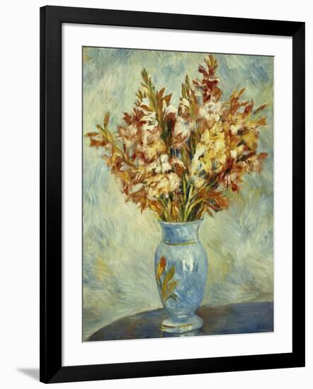 Gladioli in Blue Vase-Pierre-Auguste Renoir-Framed Giclee Print