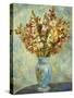 Gladioli in Blue Vase-Pierre-Auguste Renoir-Stretched Canvas