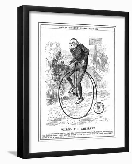 Gladstone as Cyclist-John Tenniel-Framed Art Print