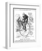 Gladstone as Cyclist-John Tenniel-Framed Art Print