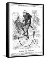 Gladstone as Cyclist-John Tenniel-Framed Stretched Canvas