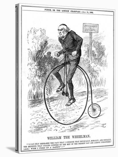 Gladstone as Cyclist-John Tenniel-Stretched Canvas