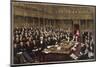 Gladstone Delivers His Last Speech in the House of Commons-null-Mounted Art Print