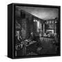 Gladstone in Library-null-Framed Stretched Canvas