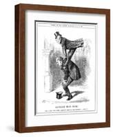 Gladstone Leapfrogs-John Tenniel-Framed Art Print