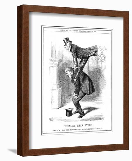 Gladstone Leapfrogs-John Tenniel-Framed Art Print