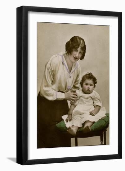 Gladys Cooper with One of Her Children-null-Framed Photographic Print