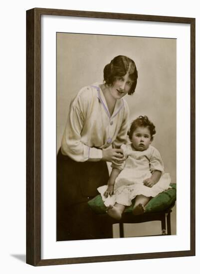 Gladys Cooper with One of Her Children-null-Framed Photographic Print