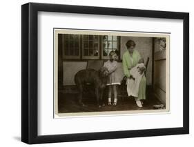 Gladys Cooper with Two Children and Dog-null-Framed Photographic Print