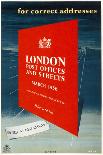 For Correct Addresses 'London Post Offices and Streets', March 1956, on Sale at Post Offices-Gladys Mary Rees-Art Print