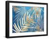 Glam Leaves Blue-Urban Epiphany-Framed Art Print