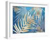 Glam Leaves Blue-Urban Epiphany-Framed Art Print