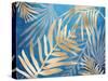 Glam Leaves Blue-Urban Epiphany-Stretched Canvas