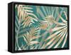 Glam Leaves Teal 2-Urban Epiphany-Framed Stretched Canvas