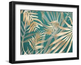 Glam Leaves Teal 2-Urban Epiphany-Framed Art Print