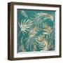 Glam Leaves Teal 3-Urban Epiphany-Framed Art Print