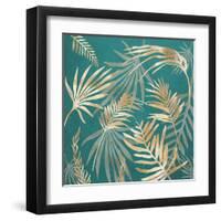 Glam Leaves Teal 3-Urban Epiphany-Framed Art Print