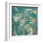 Glam Leaves Teal 3-Urban Epiphany-Framed Art Print