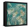 Glam Leaves Teal 3-Urban Epiphany-Framed Stretched Canvas