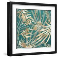 Glam Leaves Teal 4-Urban Epiphany-Framed Art Print