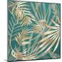 Glam Leaves Teal 4-Urban Epiphany-Mounted Art Print