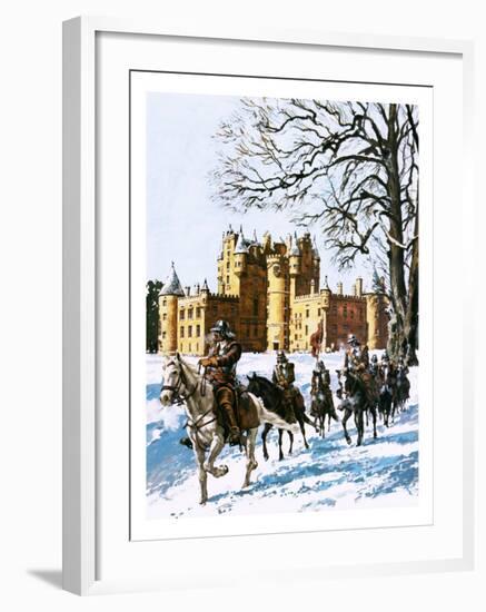 Glamis Castle Occupied by the Roundheads-Green-Framed Giclee Print