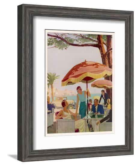 Glamorous People Sitting in a Cafe on the French Riviera--Framed Art Print