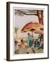 Glamorous People Sitting in a Cafe on the French Riviera-null-Framed Art Print