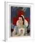 Glamorous Red Cross Nurse Posing in Front of a Cross and Spitfire-null-Framed Art Print