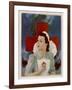 Glamorous Red Cross Nurse Posing in Front of a Cross and Spitfire-null-Framed Art Print