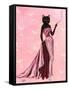 Glamour Cat in Pink-Fab Funky-Framed Stretched Canvas
