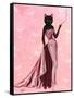 Glamour Cat in Pink-Fab Funky-Framed Stretched Canvas