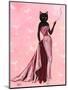 Glamour Cat in Pink-Fab Funky-Mounted Art Print