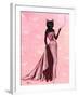 Glamour Cat in Pink-Fab Funky-Framed Art Print