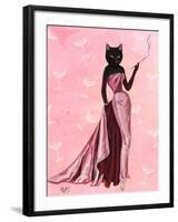 Glamour Cat in Pink-Fab Funky-Framed Art Print