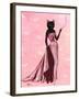 Glamour Cat in Pink-Fab Funky-Framed Art Print