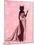 Glamour Cat in Pink-Fab Funky-Mounted Art Print