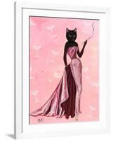 Glamour Cat in Pink-Fab Funky-Framed Art Print