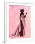 Glamour Cat in Pink-Fab Funky-Framed Art Print