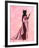 Glamour Cat in Pink-Fab Funky-Framed Art Print