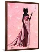 Glamour Cat in Pink-Fab Funky-Framed Art Print