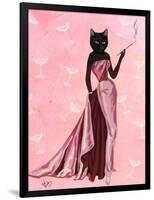 Glamour Cat in Pink-Fab Funky-Framed Art Print